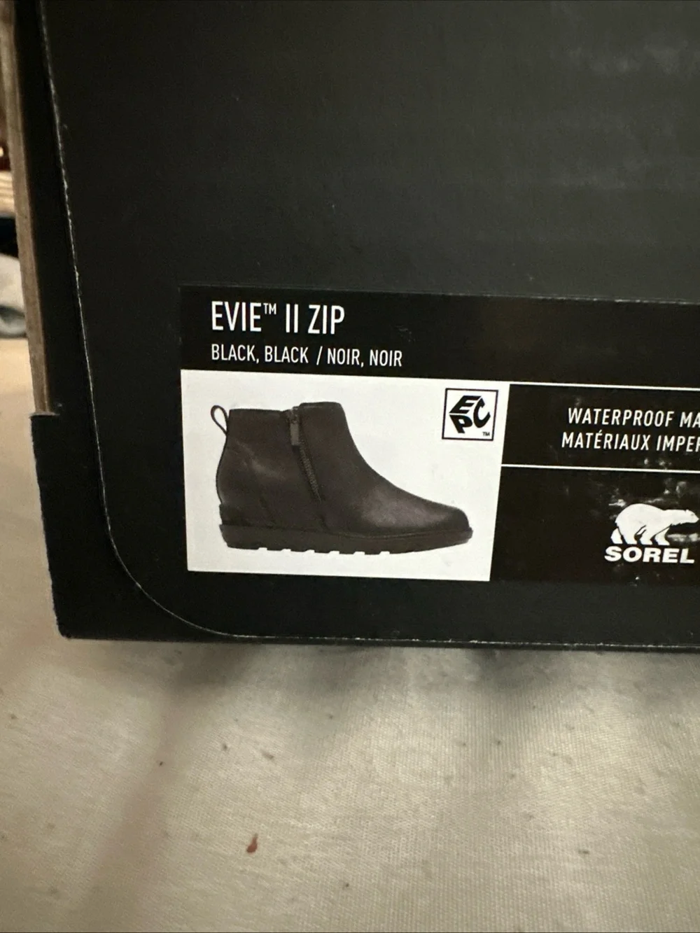 Sorel Evie II Zip Waterproof Ankle Boot - Black